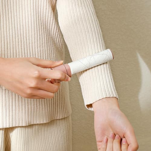 MINGRACE Mini Lint Roller Travel Size Small Sticky Roller for Clothes Pet Hair Remover Portable Pocket Lint Roller 40 Sheets Refillable (Pastel Pink) - Image 2