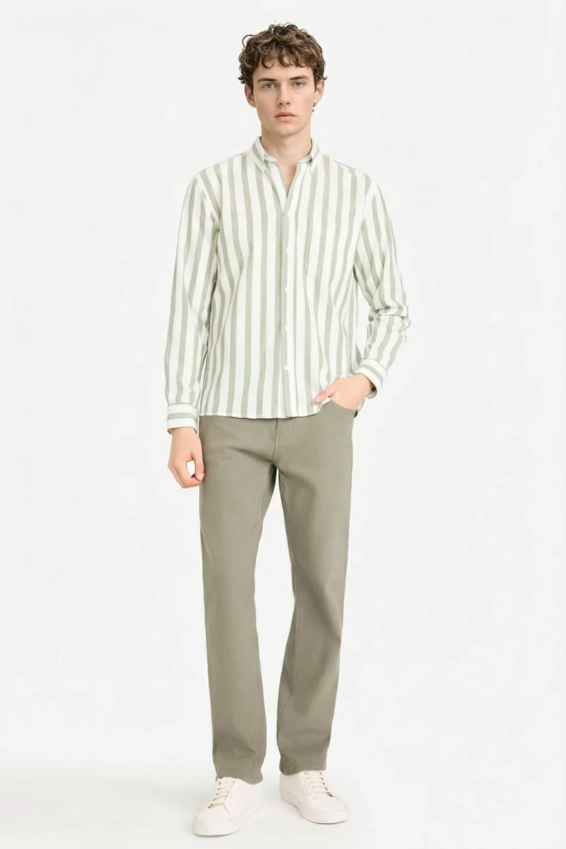 ديفاكتو 100% Cotton Striped Shirt