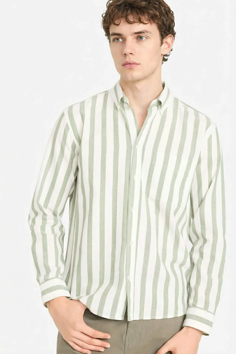 ديفاكتو 100% Cotton Striped Shirt