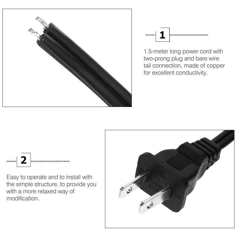 2Pcs Copper Power Cable with Bare Tail for Rice Cooker Computer Machine Tool Replacement - Image 4