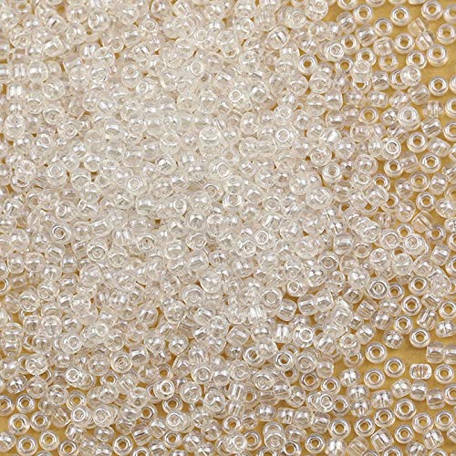 BalaFillic Crystal Pearl 3mm Seed Beads About 3600pcs100Grams in Bag 80 Glass Craft Beads for Making Bracelet and Necklace Crystal Pearl