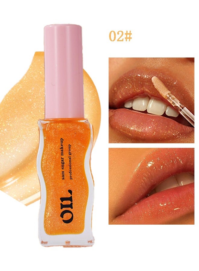 SAM SUGAR Fruit Honey Lip Care Oil 02#, Pearlescent Lip Balm, Moisturizing Plump, Honey Essence Lip Gloss - 8 ML - Image 2