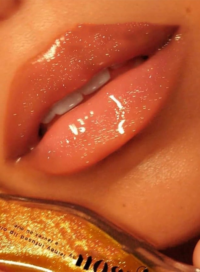 SAM SUGAR Fruit Honey Lip Care Oil 02#, Pearlescent Lip Balm, Moisturizing Plump, Honey Essence Lip Gloss - 8 ML - Image 5