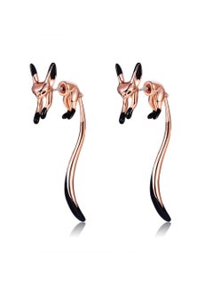 Generic Niche Womens Cute Fox Earrings Enamel Copper Stud Earrings Summer Light Luxury Jewelry Ake266 Rose Gold Plated AKE266-C 