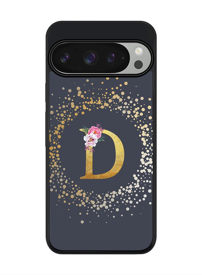 Stylizedd For Google Pixel 9 Pro Case,Slim fit Camera Protection, Shockproof Thin Phone cover - Custom Monogram Floral - D (Grey ) - Image 1