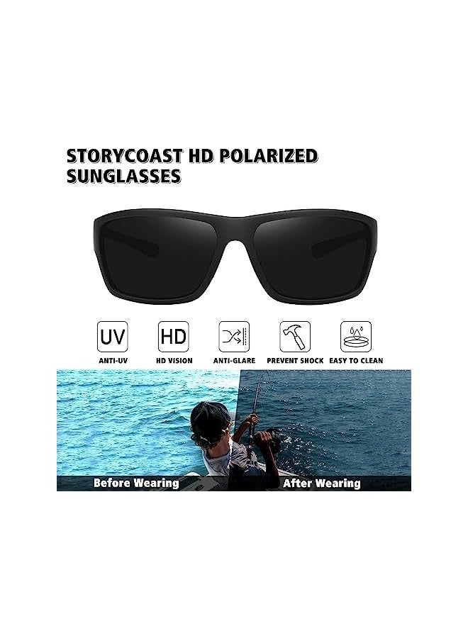 PROMASS Polarized Sports Sunglasses for Men 100% UV Protection Wrap Around Unbreakable Sun Glasses for Fishing Driving - Image 2