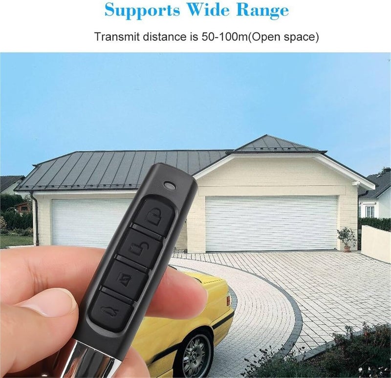 Garage Door Remote, 433MHZ 433.92mhz Remote Control Garage Gate Door Opener Duplicator Clone Learning Rolling Code(Red-ABCD-Key) - Image 1