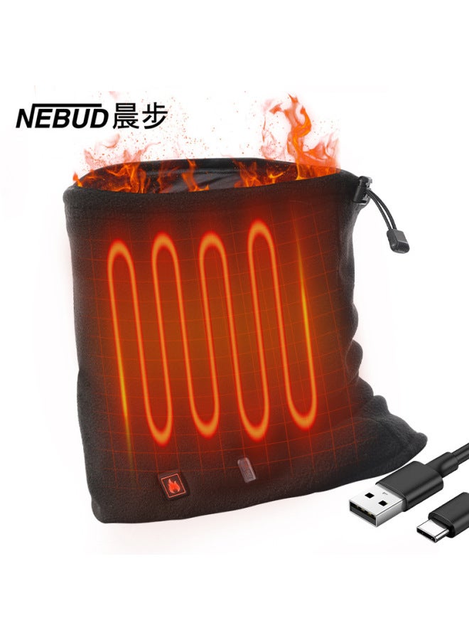 Electric Heating Neck Scarf 360 ° Heating Fully Enclosed Adjustable Windproof Outdoor Cycling Warm Plus Velvet Neck Cover