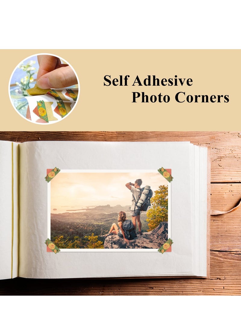 Excefore 16 Sheets Vintage Photo Corners - Self-Adhesive Kraft Picture Mounting Corner Stickers for DIY Scrapbooks, Diaries, Personal Organizer Notebook and Albums  - Image 5