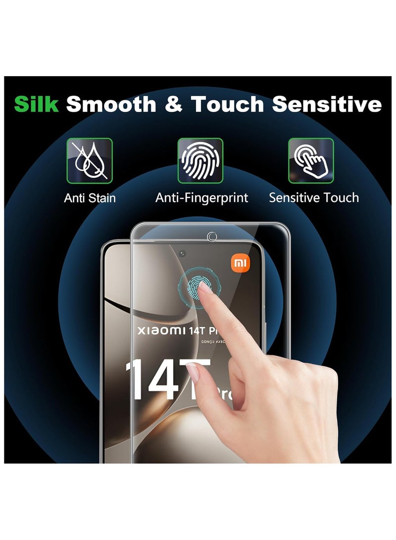 عام أقنعة للشاشة متوافقة مع شاومي 14 تي برو 2024 [حزمة مكونة من قطعتين] زجاج مقسى و [حزمة مكونة من قطعتين] حماية لعدسة الكاميرا - زجاج مقسى مضاد للخدش لديه صلابة 9H - Image 3
