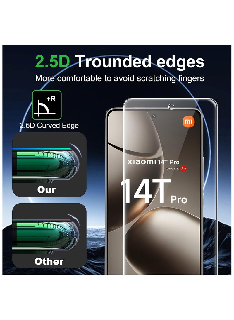عام أقنعة للشاشة متوافقة مع شاومي 14 تي برو 2024 [حزمة مكونة من قطعتين] زجاج مقسى و [حزمة مكونة من قطعتين] حماية لعدسة الكاميرا - زجاج مقسى مضاد للخدش لديه صلابة 9H - Image 5
