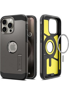 Spigen Tough Armor MagFit for iPhone 15 Pro Max Case Cover with MagSafe - Gunmetal  - Image 1
