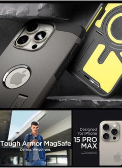 Spigen Tough Armor MagFit for iPhone 15 Pro Max Case Cover with MagSafe - Gunmetal  - Image 2
