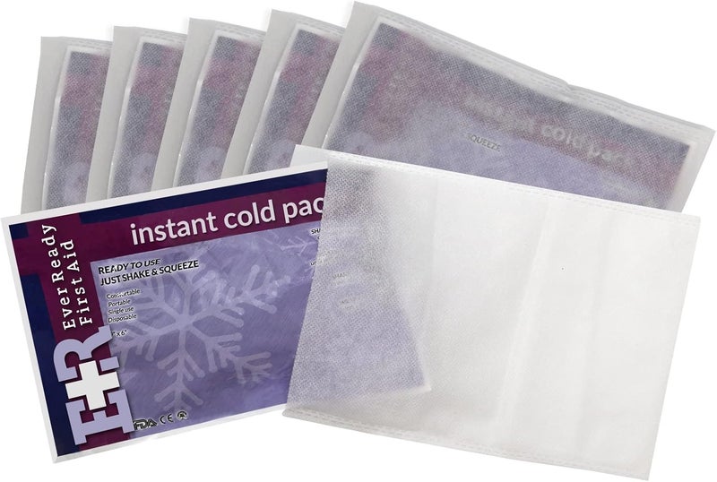 Ever Ready First Aid Disposable Cold Pack with Non-Woven Cover 6 x 9-6 Pack