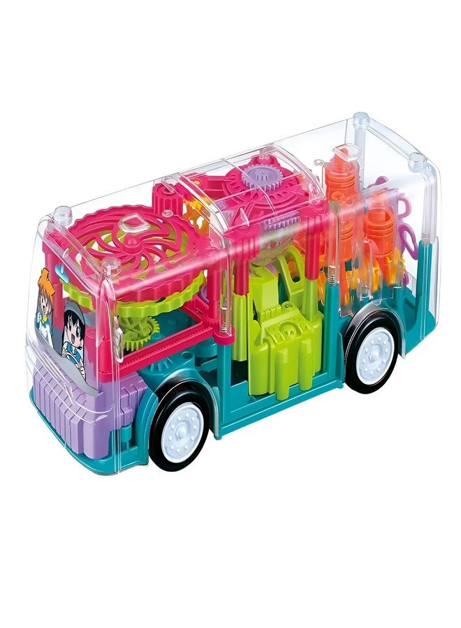 RAINBOW RIDERS Concept Musical Transports Bus Toy for Girls & Boys Age 2 3 4 5 6 Years with 3D & 360 Rotation Gear Transparent with Light & Sound for Boys & Girls Multicolour Plastic - Image 2