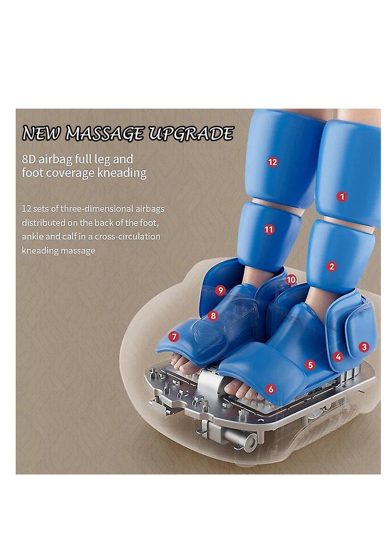 Generic Intelligent LEG Massager, 5 Modes, 9 Levels, 8D Airbag, Full LEG & Foot Coverage, Heating, Kneading, 60W, 100-220V, 5-30 Min Timer, 40-50°C Heat, 5.9KG Brown  - Image 2