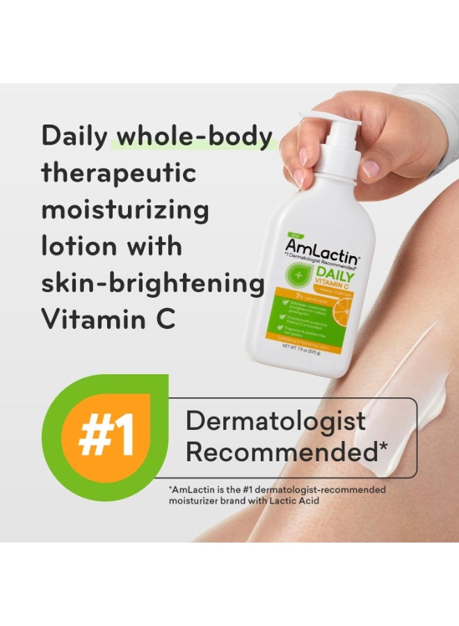 AmLactin Daily Vitamin C Lotion - 7.9 oz Body Lotion with 7% Lactic Acid - Skin-Brightening Exfoliator and Moisturizer for Dry Skin - Image 2