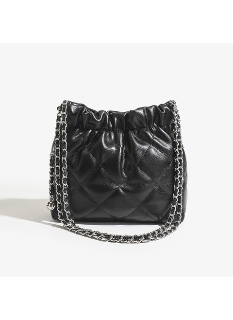 2024 Spring Summer Classic Quilted Chain Shoulder Bag Black