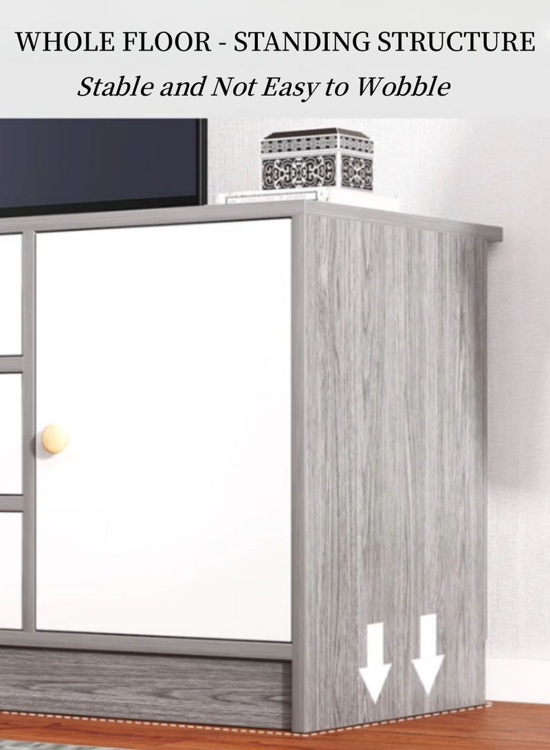 GoldenLike TV Table,TV Cabinet,TV Stand with Storage and Drawers,Living Room Furniture Television Cabinet,Modern Media Storage Stand Shelves Console Table TV Unit TV Rack - Image 4