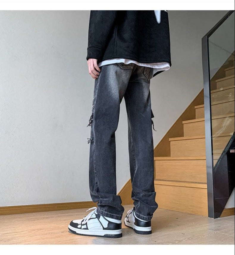 Unisex Classic Denim Jeans Loose Fit Daily Outdoor Wear - Image 5