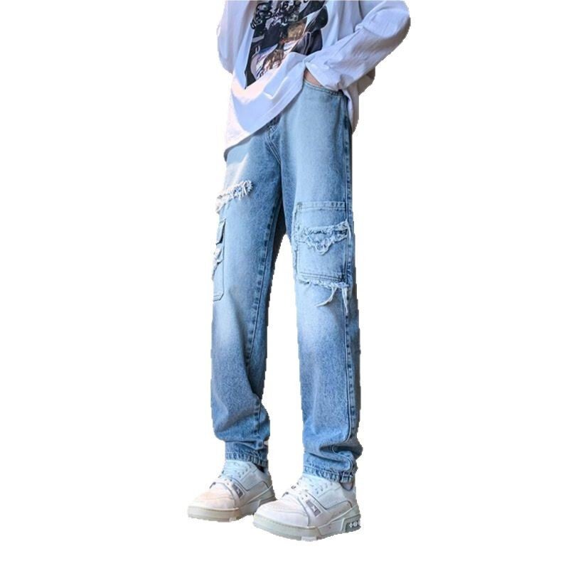 Unisex Classic Denim Jeans Loose Fit Daily Outdoor Wear - Image 4