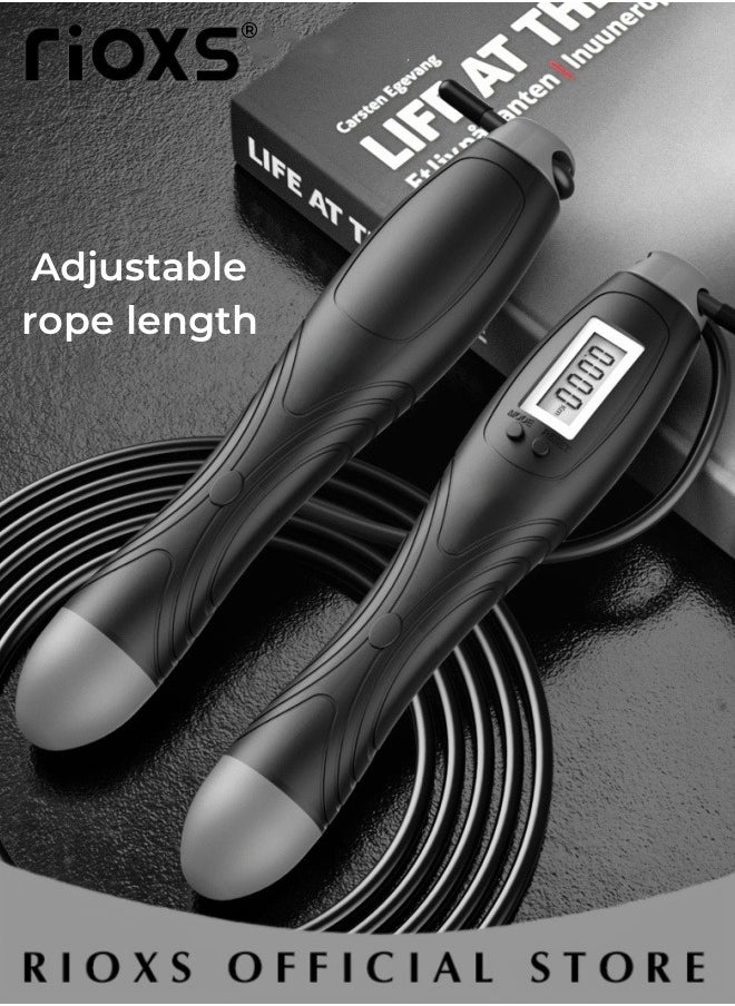 RIOXS Jump Rope Set for Workout with Storage bag Adjustable Skip Rope for Adult and Kids Tangle-Free Cable with Ball Bearings and Pouch Jumping Rope for Exercise Workout  - Image 5