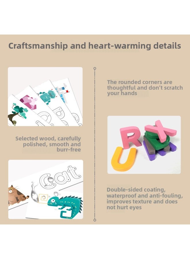 لعبة بطاقة ممارسة التهجئة الإنجليزية الإنجليزية لعبة رياض الأطفال الخشبية 0.5 اللون: صندوق أخضر قياسي - Image 5