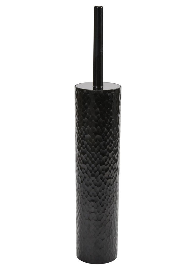 Bath Bliss Toilet Brush | Hammered Textured Design | 360 Degree Bristle Brush | Bathroom Cleaning | Contemporary Design | Black - Image 2