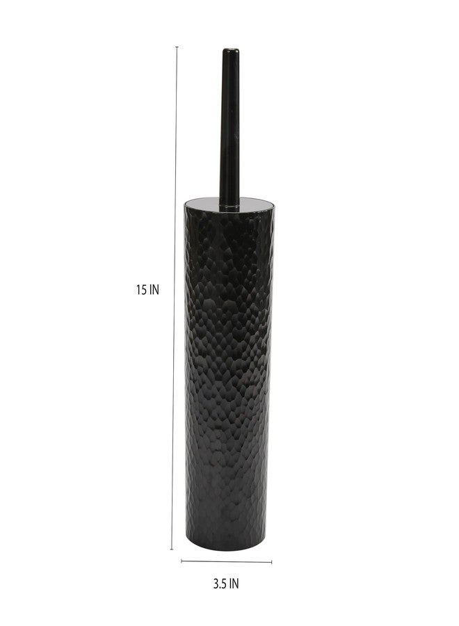 Bath Bliss Toilet Brush | Hammered Textured Design | 360 Degree Bristle Brush | Bathroom Cleaning | Contemporary Design | Black - Image 5