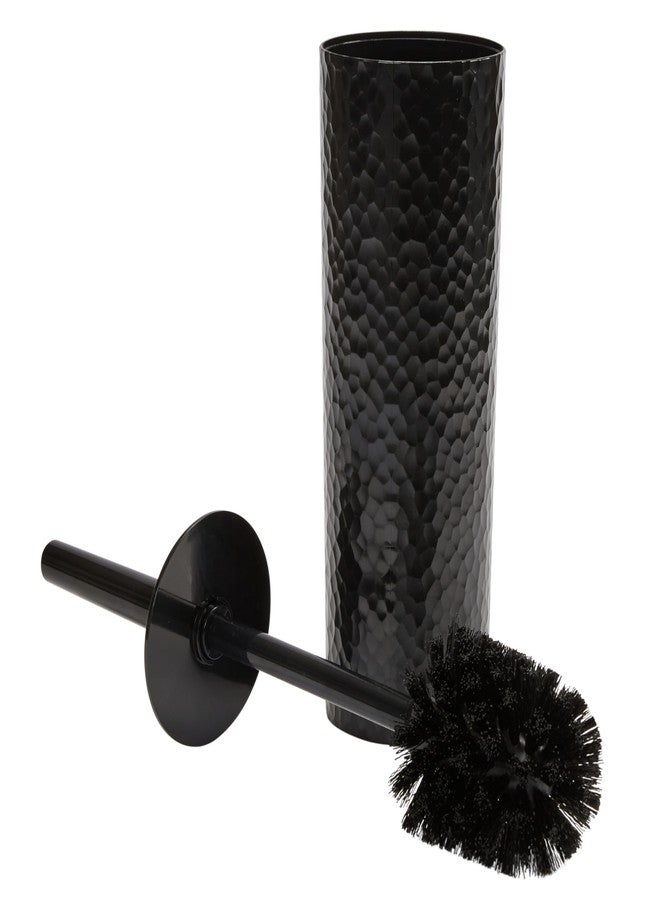 Bath Bliss Toilet Brush | Hammered Textured Design | 360 Degree Bristle Brush | Bathroom Cleaning | Contemporary Design | Black - Image 1