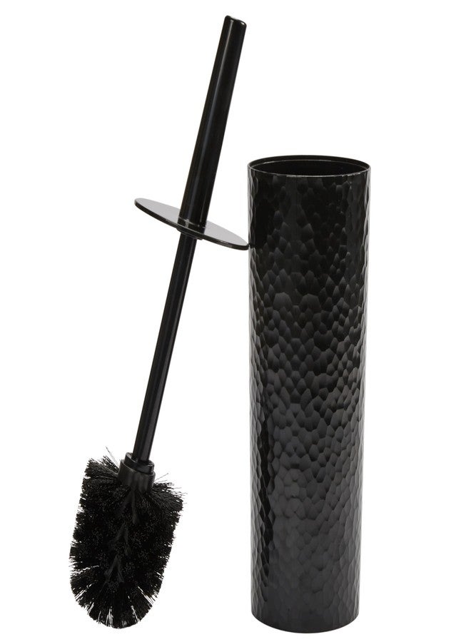 Bath Bliss Toilet Brush | Hammered Textured Design | 360 Degree Bristle Brush | Bathroom Cleaning | Contemporary Design | Black - Image 4