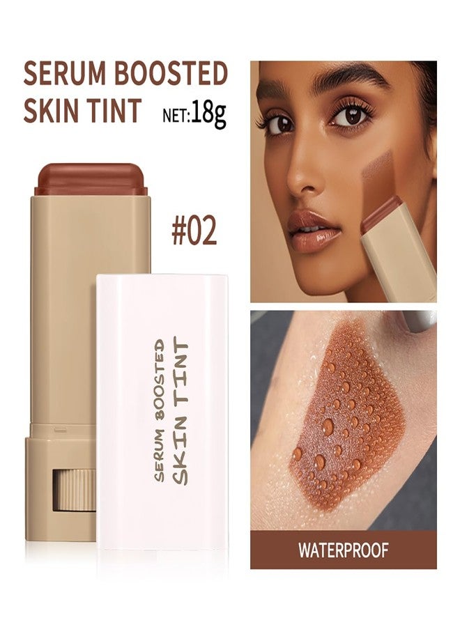 FYEBOO 2025 New Beauty Balm Serum Boosted Skin Tint, Solid Tinted Serum Contour Stick, Hydrating Tinted Moisturizer Foundation Stick, Radiant Dewy Natural Finish Facial Color Correct (# 02) - Image 2