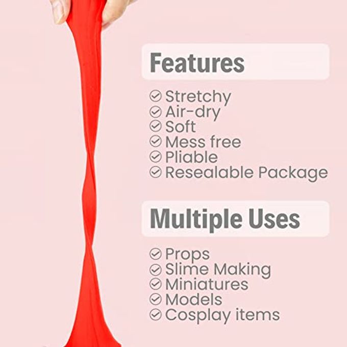 BOHS Red Modeling Foam Clay 1.1 Lbs, Squishy,Soft, Air Dryfor Flower Mirror,Cosplay,Fake Bake, Slime Supplies-500g - Image 5