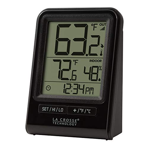 La Crosse Technology 308-1409BT-CBP Wireless Temperature & Humidity Station with Time , Black - Image 3