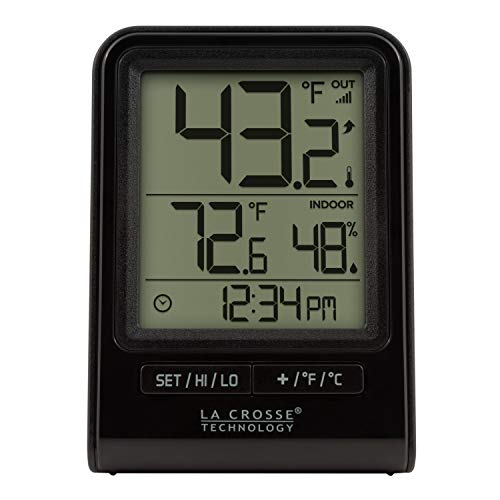 La Crosse Technology 308-1409BT-CBP Wireless Temperature & Humidity Station with Time , Black - Image 4