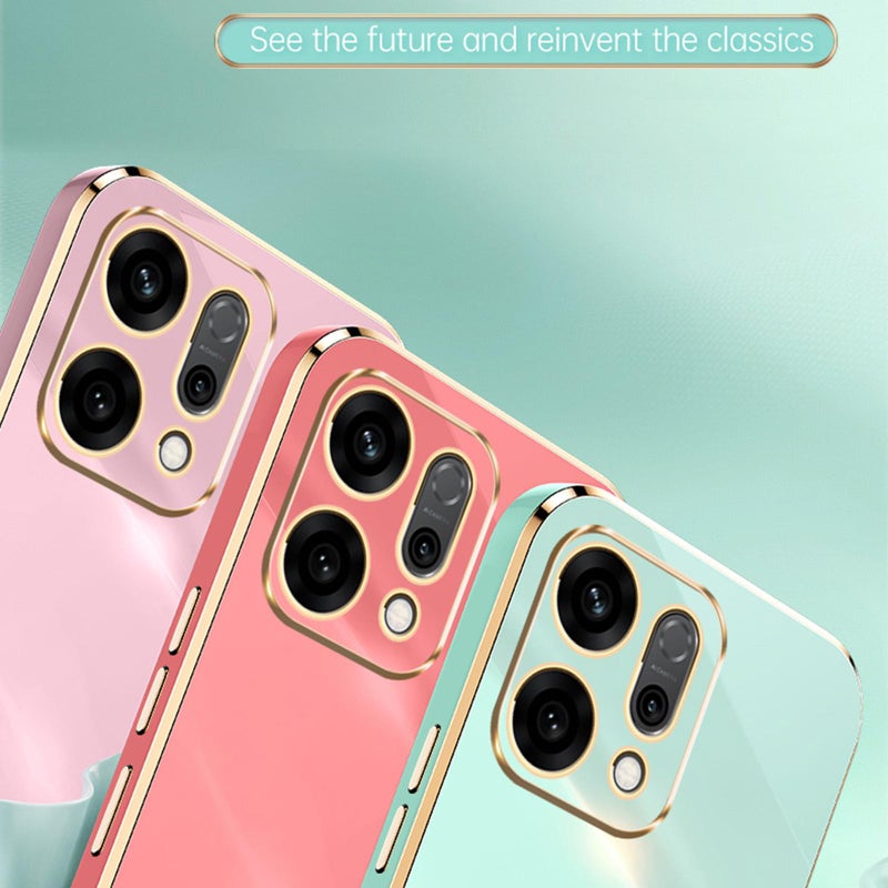 شين لي تونج جراب هاتف من البولي يوريثان الحراري مطلي بالكهرباء 6D بحافة مستقيمة لهاتف Oppo Reno14 5G Global مع حامل حلقي (أحمر الزعرور) - Image 3