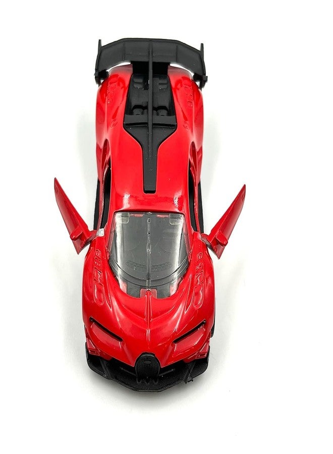 IndusBay® 5 Inches Metal Alloy Diecast Sports Racing Cars Die-Cast Pull Back Metal Collectible Car for Kids Adults Gift Diecast Door Openable Car, Red - Image 3