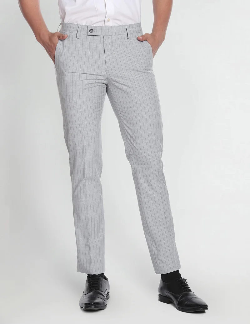 Smart Flex Checkered Formal Trousers