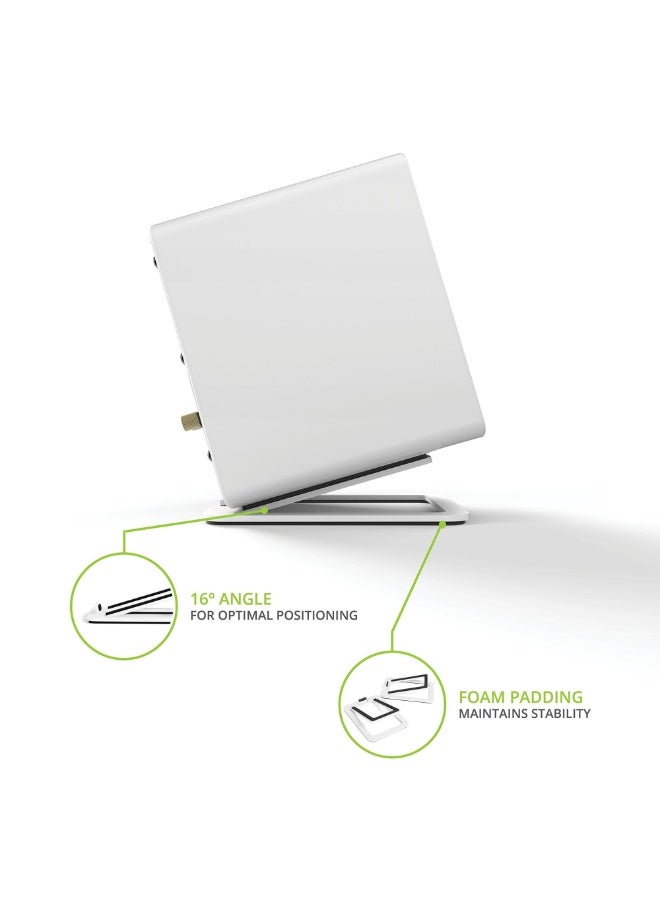 Tilted Desktop Speaker Stands for Small Speakers & Compact 2”-3” Studio Monitors | Supports 6 lb | Damping Foam Padding(WHITE) - Image 5