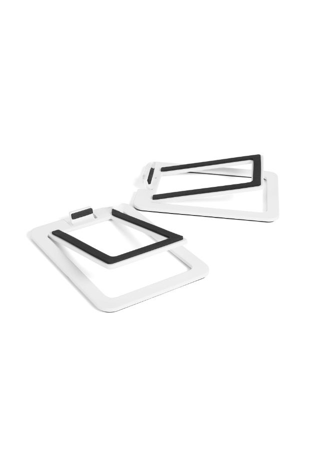 Tilted Desktop Speaker Stands for Small Speakers & Compact 2”-3” Studio Monitors | Supports 6 lb | Damping Foam Padding(WHITE) - Image 1