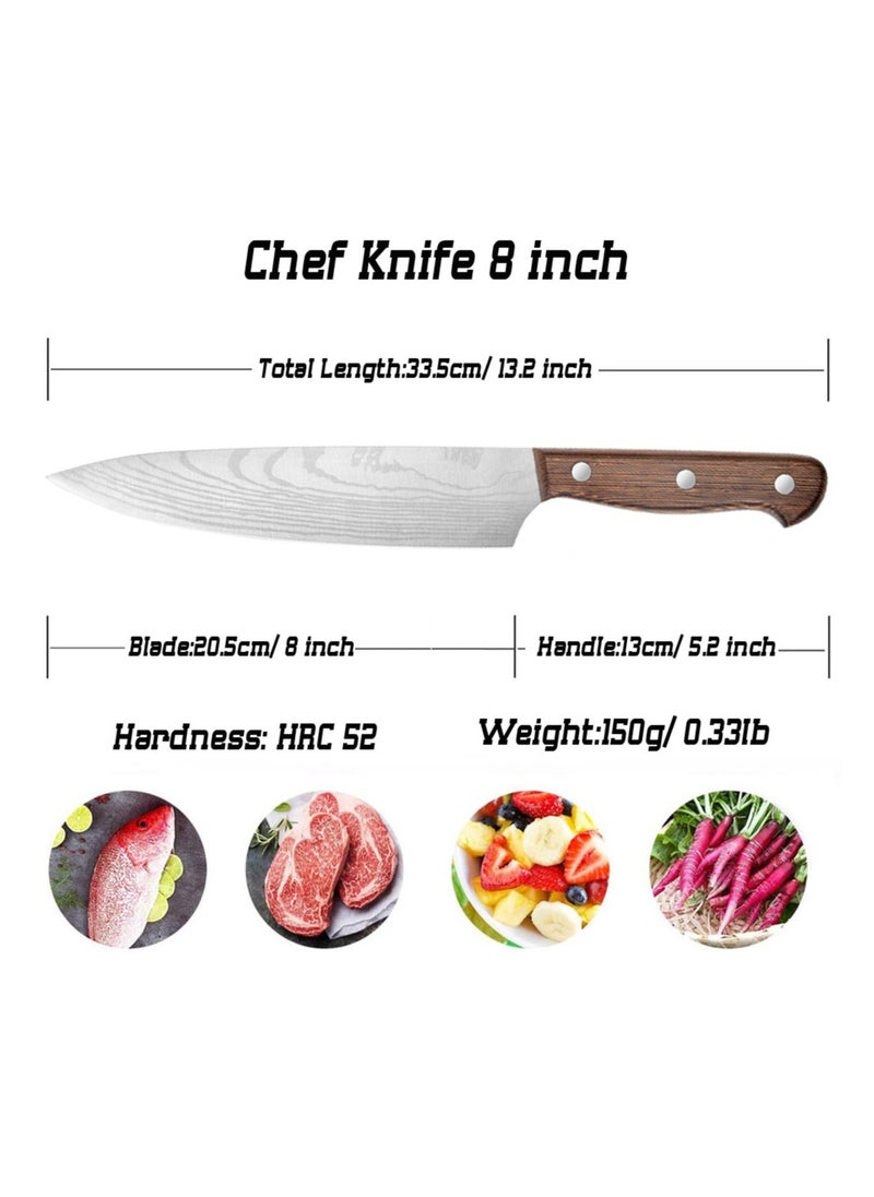 Astylway Chef Knife Starter 8 inch Full Tang Super Sharp Chef's Knife Home Cook Kitchen Knife  Premium Carbon Stainless Steel Universal knife with Ergonomic Wooden Handle  - Image 2