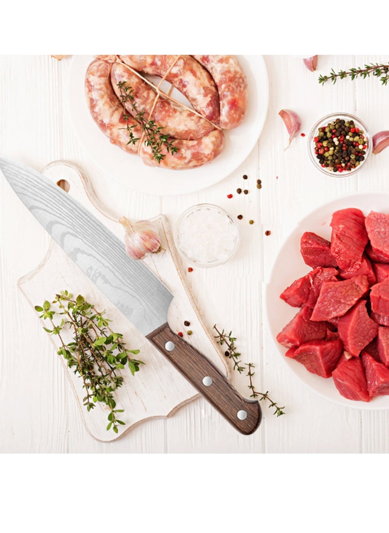 Astylway Chef Knife Starter 8 inch Full Tang Super Sharp Chef's Knife Home Cook Kitchen Knife  Premium Carbon Stainless Steel Universal knife with Ergonomic Wooden Handle  - Image 3