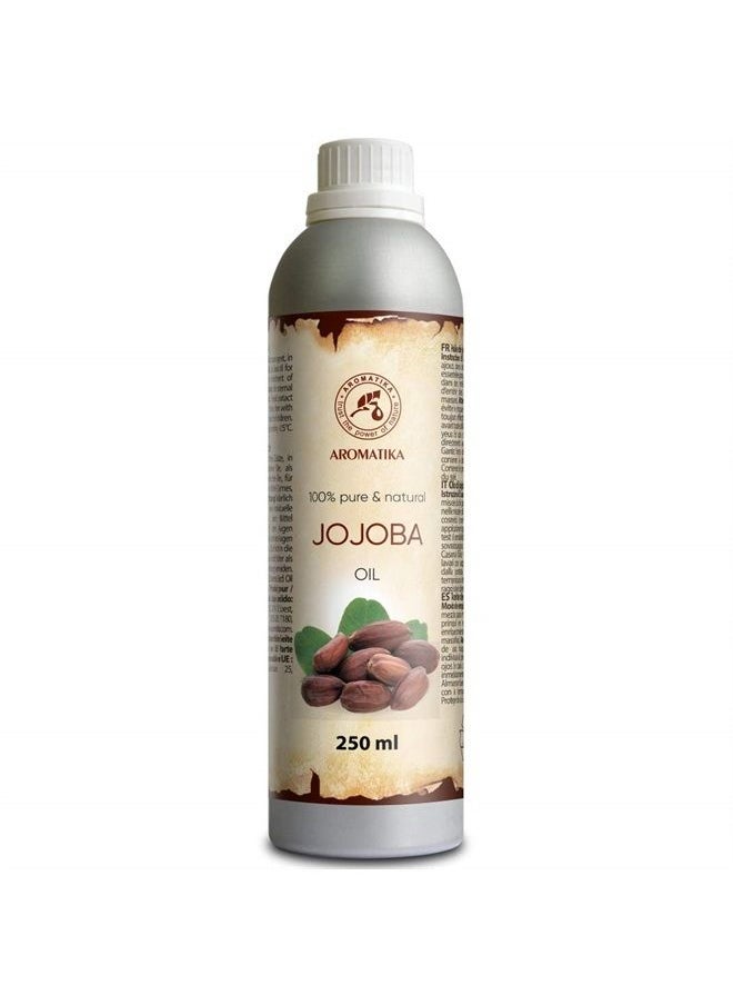 Aromatika - Jojoba Oil 8.5 Fl Oz - 250ml - Simmondsia Chinensis Seed Oil - Argentina - 100% Pure & Natural Jojoba Oils - Best Benefits for Hair - Skin - Face - Body - Massage - Image 1