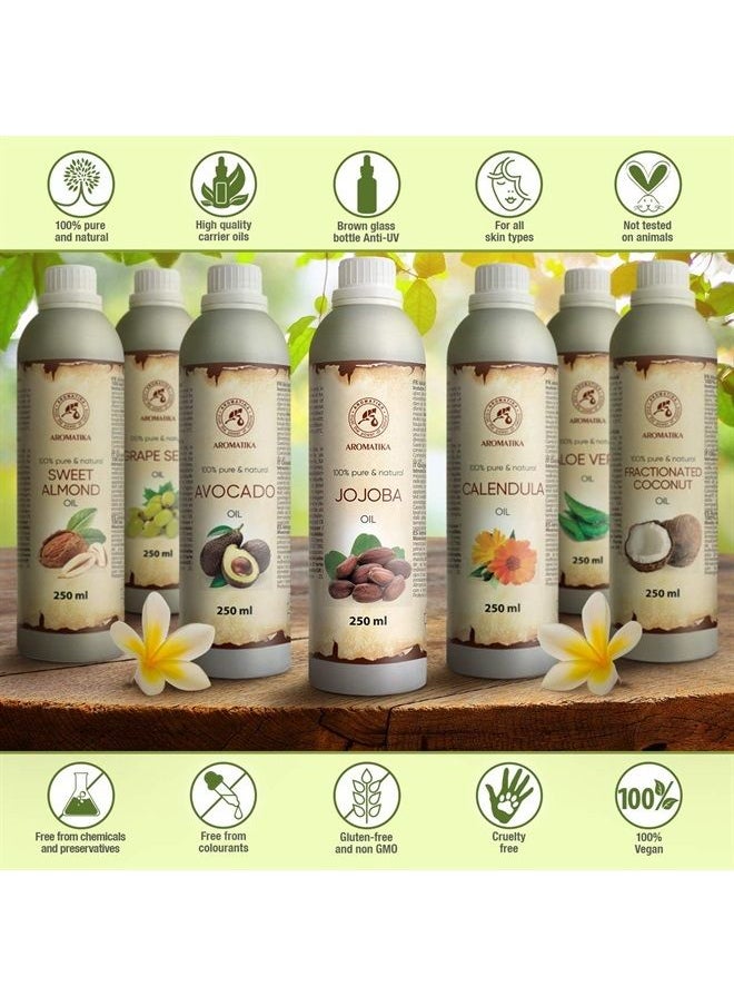 Aromatika - Jojoba Oil 8.5 Fl Oz - 250ml - Simmondsia Chinensis Seed Oil - Argentina - 100% Pure & Natural Jojoba Oils - Best Benefits for Hair - Skin - Face - Body - Massage - Image 1