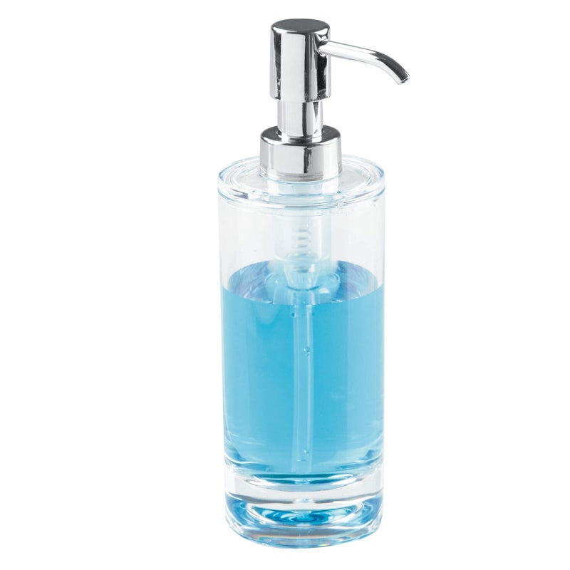 IDesign iDesign Eva Acrylic Dispenser Body Moisturizer Sanitizer or Aromatherapy Lotion in Bathroom Kitchen Bedroom Vanity 25 x 25 x 8 Soap Pump55220
