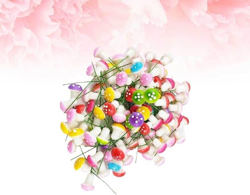 klarako 60pcs Mini Foam Mushroom Miniature Figurines Cake Toppers for DIY Fairy Garden Micro Landscape Flower Pot Bonsai Dollhouse Ornament - Image 4