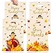 PERFQU 40 Pcs Thanksgiving Gift Bags Happy Thanks giving Goodie Bags Plastic Fall Maple Leaves Pumpkin Give Thanks Turkey Treat Candy Favor Tote Bags with Handles for Autumn Thanksgiving Party Favors Bulk - Image 1