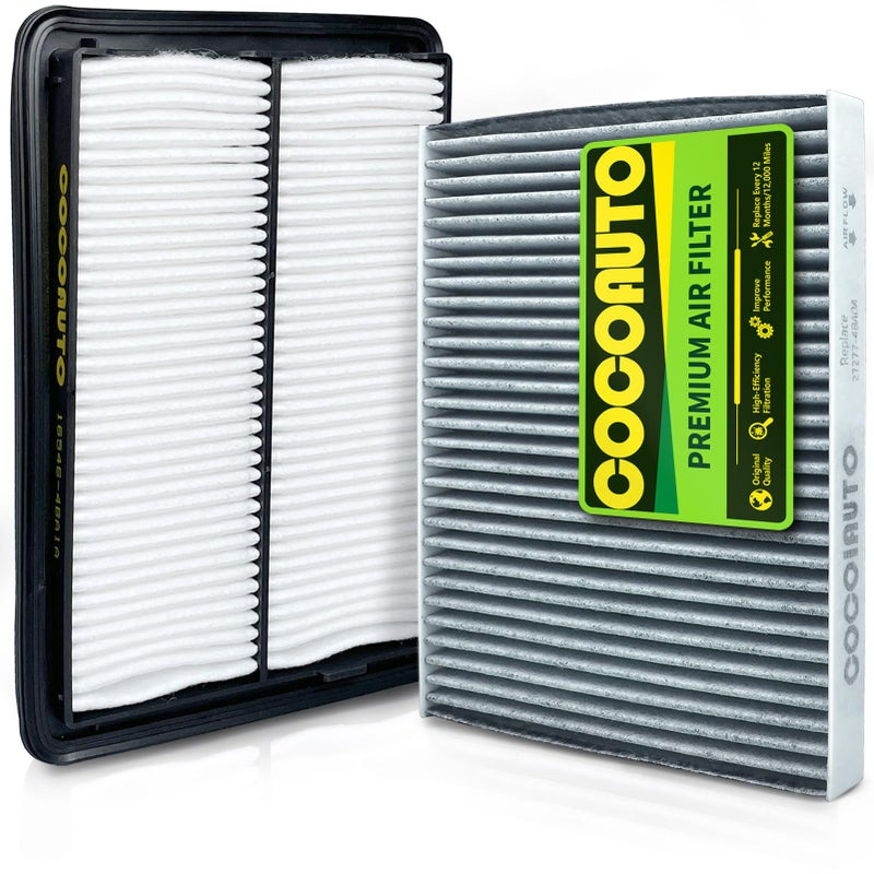 COCOAUTO Engine & Cabin Air Filter Kit for Rogue 2.5L (2014-2020), Rogue 2.0L Hybrid (2017-2019), Rogue Sport 2.0L (2017-2022), Qashqai 2.0L(2017-2023), CA11858, XA10423, 165464BA1A, 272774BA0A - Image 1