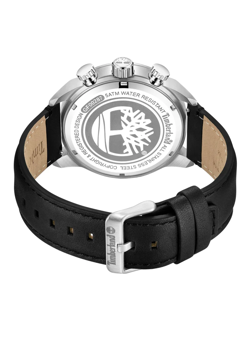 Timberland Henniker II Men's Watch 46mm Analog Green Dial Black Leather Strap