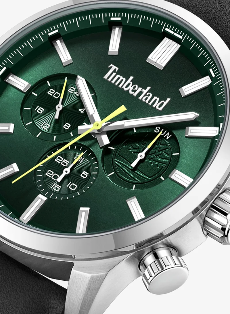 Timberland Green Henniker II Green Dial Black Leather Strap Analog Watch for Men 46mm for Men | Best Price UAE